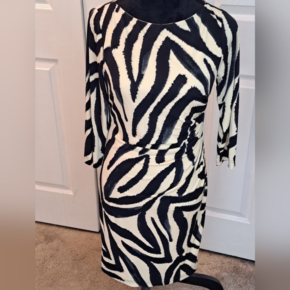 Eliza J. Zebra Print Midi Dress    Size 6 - Picture 1 of 8
